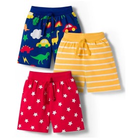 Striped & Dino Printed Shorts