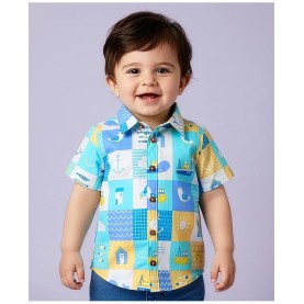 Half Sleeves Shirt With Boat Print